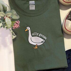 Silly Goose Embroidered T-Shirt